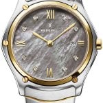 ebel damklocka 1216655 classic grå/18 karat gult guld ø37 mm