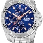 festina herrklocka f20445-5 blå/stål ø43 mm