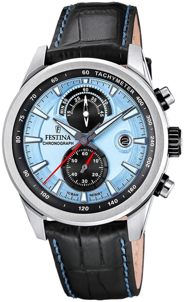 Festina Herrklocka F20695-2 Classic Blå/Läder Ø44 mm