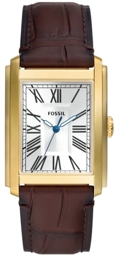 Fossil Herrklocka FS6011 Carraway Silverfärgad/Läder Ø30 mm