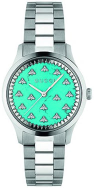 Gucci Damklocka YA1265044 G-Timeless Turkos/Stål Ø32 mm