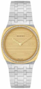 Gucci Damklocka YA163505 Guld/Stål Ø30 mm