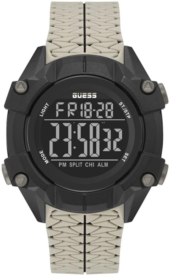 Guess Herrklocka GW0342G2 Rex LCD/Gummi Ø47 mm