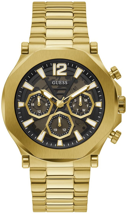 Guess Herrklocka GW0539G2 Edge Grå/Gulguldtonat stål Ø46 mm