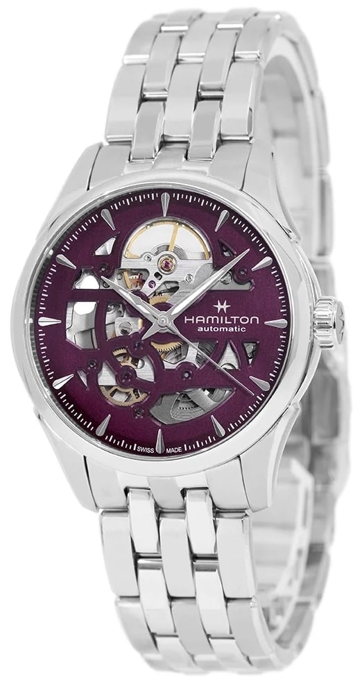 Hamilton Damklocka H32265101 Jazzmaster Skeleton Lila/Stål Ø36 mm