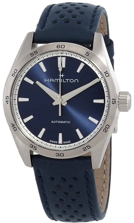 Hamilton Damklocka H36115640 Jazzmaster Performer Blå/Läder Ø34 mm