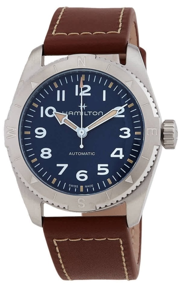 Hamilton Herrklocka H70225540 Khaki Field Expedition Blå/Läder Ø37