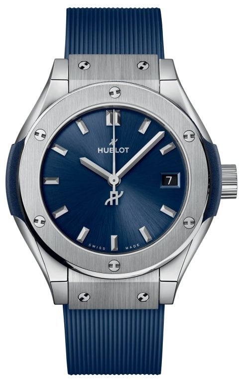 Hublot Damklocka 591.NX.7170.RX Classic Fusion Blå/Gummi Ø29 mm