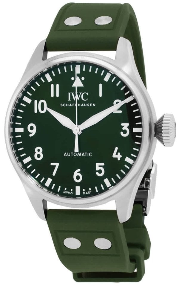 IWC Herrklocka IW329306 Pilots Grön/Gummi Ø43 mm