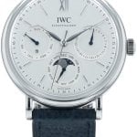 iwc herrklocka iw344601 portofino vit/läder ø40 mm