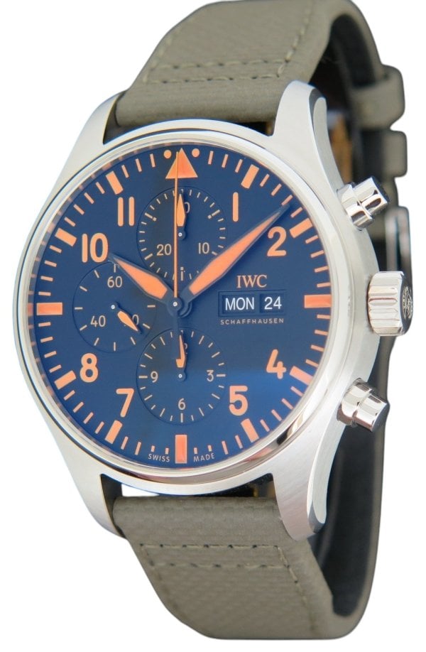IWC Herrklocka IW377730 Pilots Svart/Läder Ø43 mm
