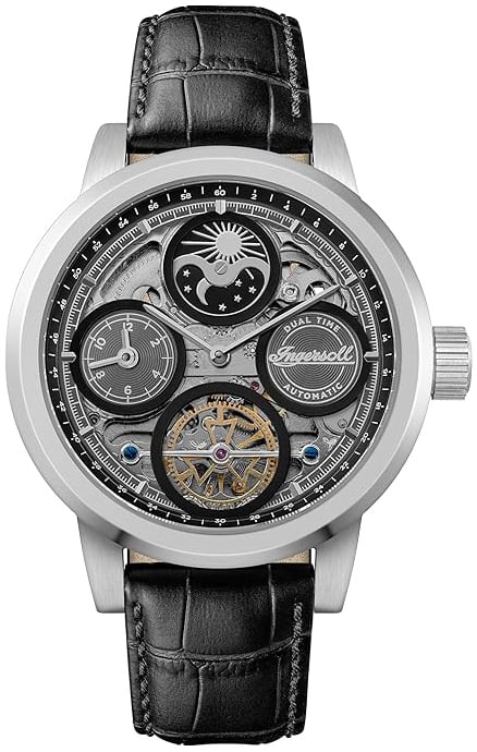 Ingersoll Herrklocka I16001 The Arc Grå/Läder Ø44 mm
