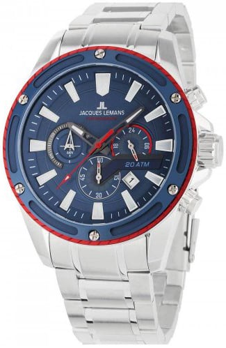Jacques Lemans Herrklocka 1-2141F Liverpool Blå/Stål Ø48 mm