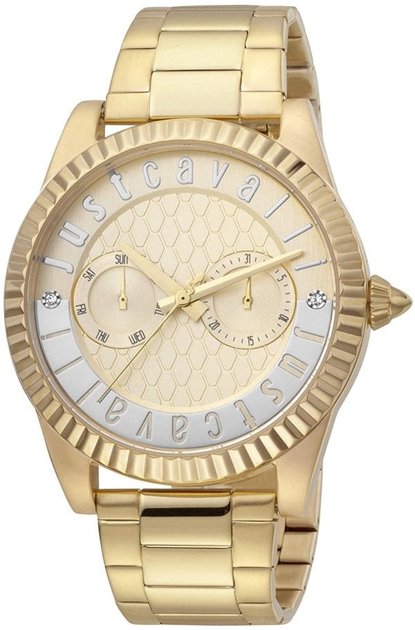 Just Cavalli Damklocka JC1L134M0075 Guld/Gulguldtonat stål Ø42 mm