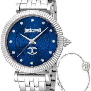 Just Cavalli Damklocka JC1L266M0015 Set Blå/Stål Ø32 mm