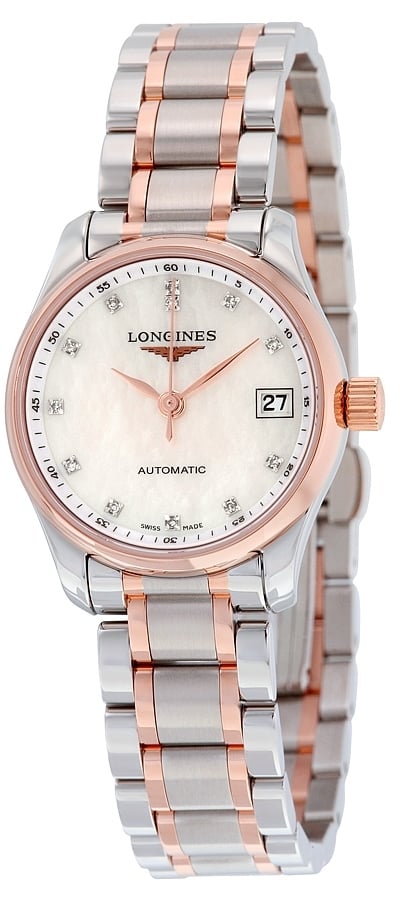Longines Damklocka L2.128.5.89.7 Master Vit/Stål Ø25.5 mm