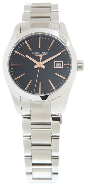 Longines Damklocka L2.286.4.52.6 Conquest Classic Svart/Stål Ø29.5