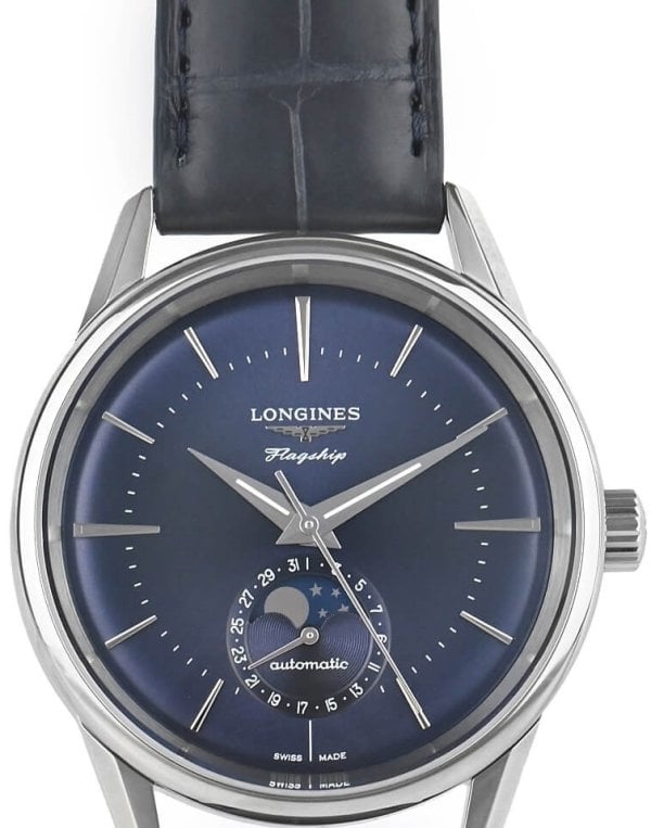 Longines Damklocka L4.815.4.92.2 Flagship Heritage Blå/Läder Ø38.5