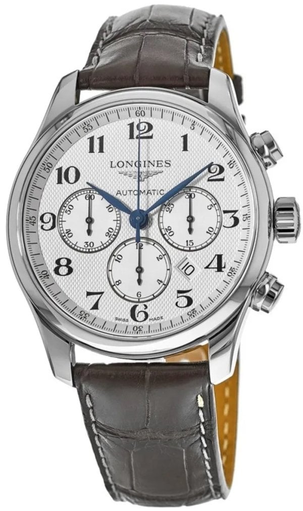 Longines Herrklocka L2.859.4.78.3 Master Silverfärgad/Läder Ø44 mm