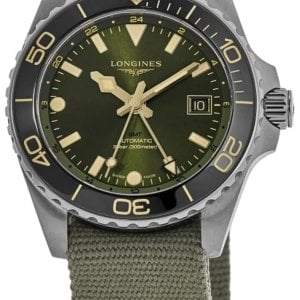 Longines Herrklocka L3.790.4.06.2 Hydroconquest Grön/Textil Ø41 mm
