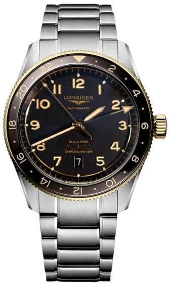 Longines herrklocka l3. 812. 5. 53. 6 spirit zulu time svart/stål ø42 mm longines herrklocka l3.812.5.53.6 spirit zulu time svart/stål ø42 mm