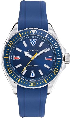 Nautica Herrklocka NAPCPS014 Crandon Park Blå/Gummi Ø46 mm