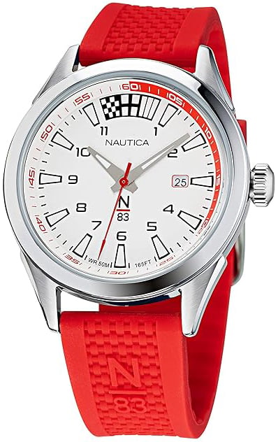 Nautica Herrklocka NAPHBS118 N83 Silverfärgad/Gummi Ø40 mm