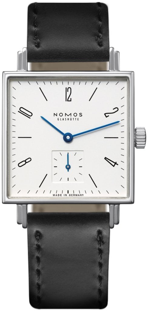 Nomos Glashütte Damklocka N-408 Tetra Vit/Läder