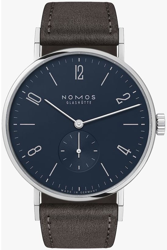 Nomos Glashütte Herrklocka N-166 Tangente Blå/Läder Ø37.5 mm