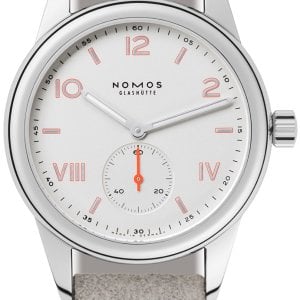 Nomos Glashütte N-709 Club Vit/Läder Ø36 mm