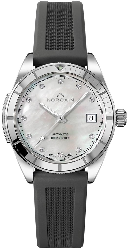 Norqain Damklocka N1800SP81A/M18D/18GRE.16S Adventure Vit/Gummi Ø37