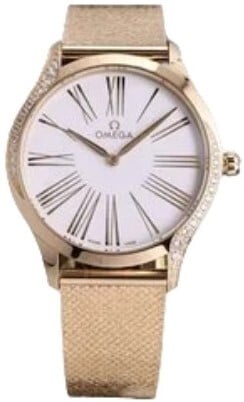Omega Damklocka 428.55.36.60.04.001 De Ville Tresor Vit/18 karat gult