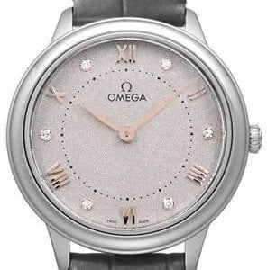 Omega Damklocka 434.13.30.60.56.001 De Ville Prestige Grå/Läder