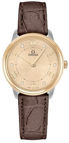 Omega Damklocka 434.23.30.60.58.001 De Ville Prestige Guld/Läder