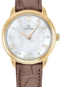 Omega Damklocka 434.53.30.60.55.002 De Ville Prestige Vit/Läder Ø30