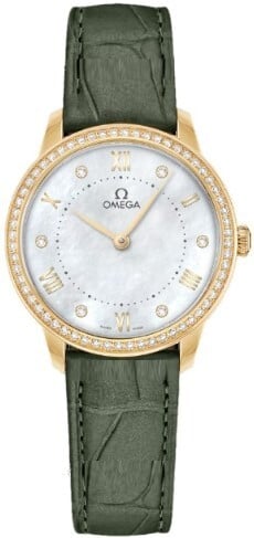 Omega Damklocka 434.58.30.60.55.002 De Ville Prestige Vit/Läder Ø30