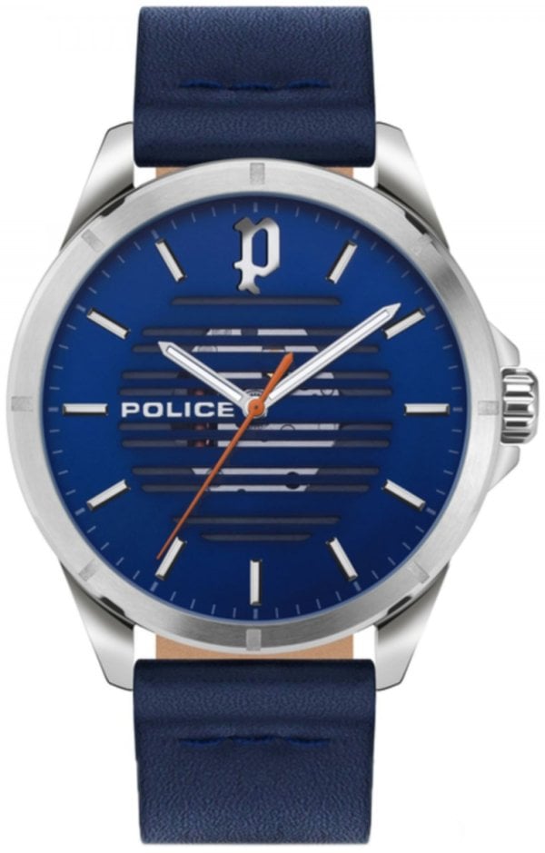 Police Herrklocka PEWJA2204501 Barwara Blå/Läder Ø45 mm