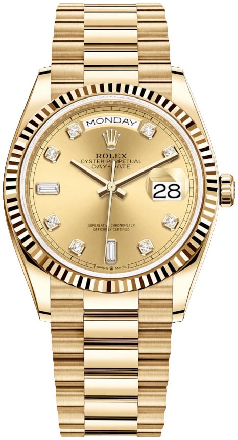 Rolex Damklocka 128238-0008 Day-Date 36 Guld/18 karat gult guld Ø36