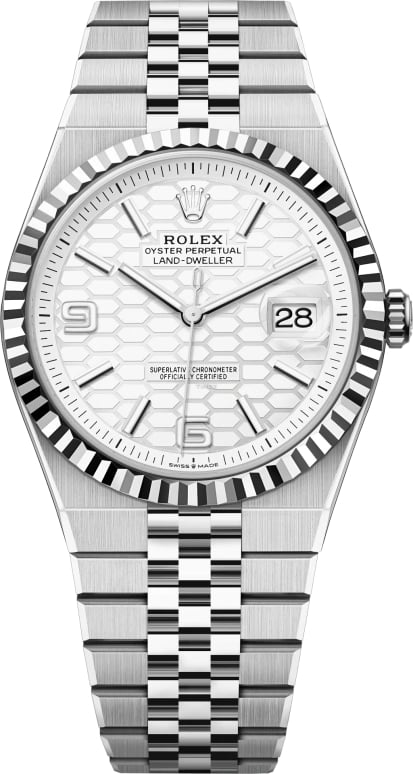 Rolex Herrklocka 127334-0001 Land-Dweller Vit/Stål Ø40 mm
