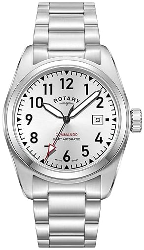 Rotary Herrklocka GB05470/22 Commando Silverfärgad/Stål Ø42 mm