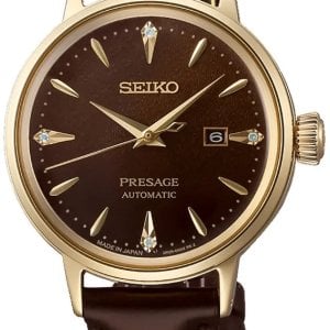 Seiko Damklocka SRE020J1 Presage Brun/Läder Ø30.3 mm