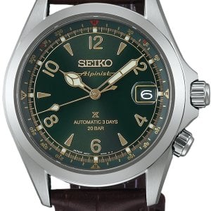 Seiko Herrklocka SPB507J1 Prospex Alpinist Grön/Läder Ø39.5 mm