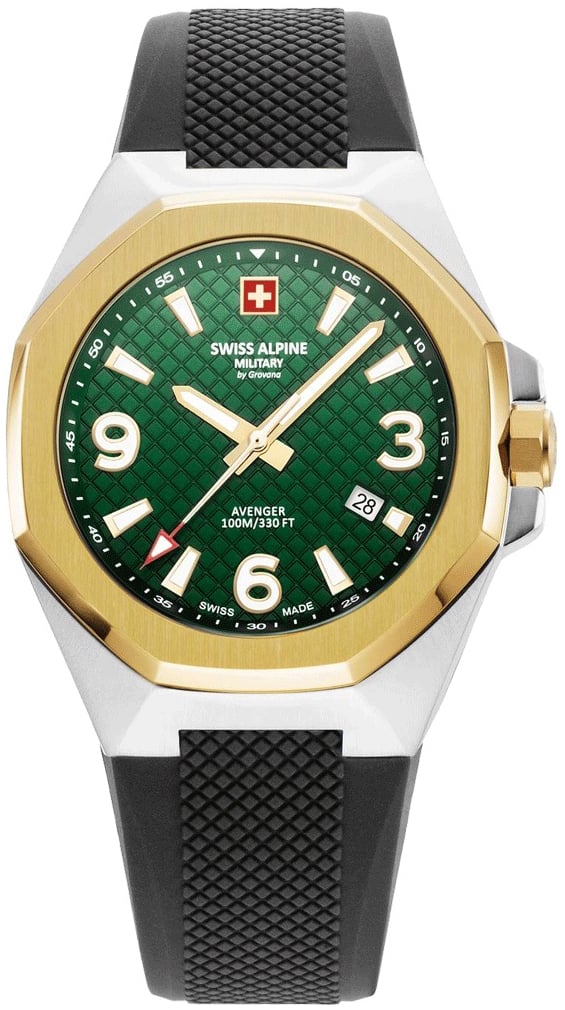 Swiss Alpine Military Herrklocka 7005.1844 Typhoon Grön/Gummi Ø42 mm