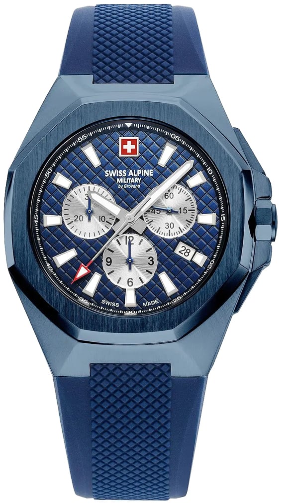 Swiss Alpine Military Herrklocka 7005.9895 Typhoon Blå/Gummi Ø42 mm
