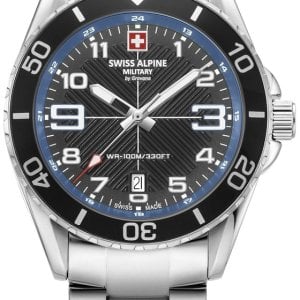 Swiss Alpine Military Herrklocka 7029.1135 Raptor Svart/Stål Ø42 mm