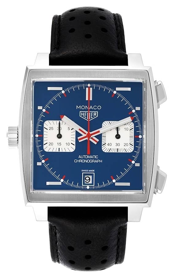 TAG Heuer Herrklocka CAW211P.FC6356 Monaco Blå/Läder
