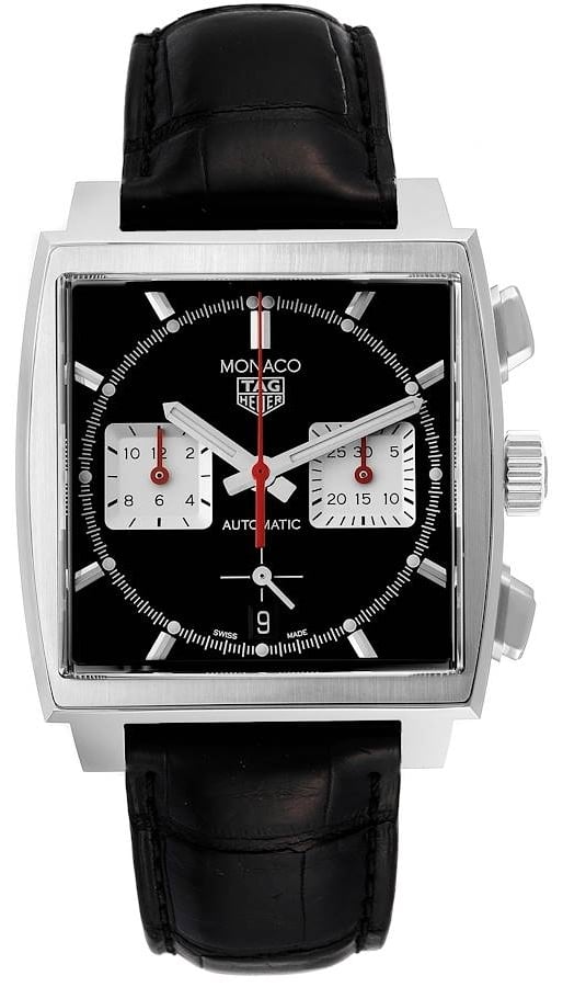 TAG Heuer Herrklocka CBL2113.FC6177 Monaco Svart/Läder
