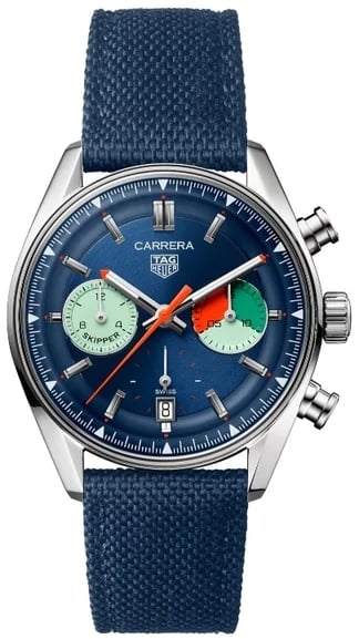 TAG Heuer Herrklocka CBS2213.FN6002 Carrera Skipper Blå/Textil Ø39
