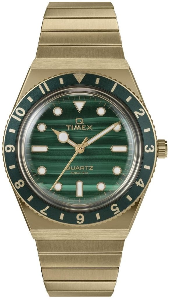 Timex Damklocka TW2V92200 Q Grön/Gulguldtonat stål Ø36 mm