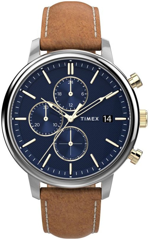 Timex Herrklocka TW2U39000 Blå/Läder Ø45 mm